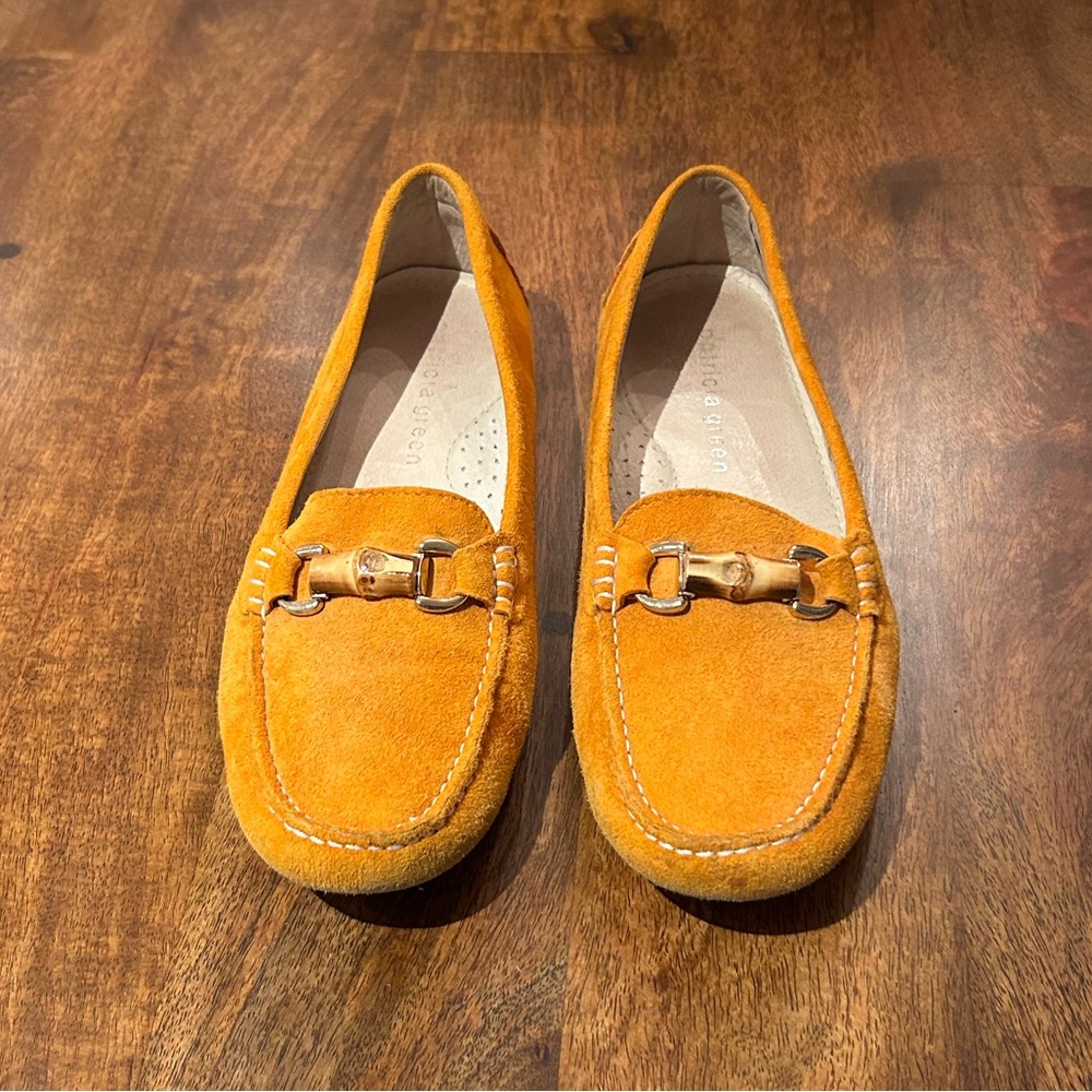 Patricia Green Burnt Orange Suede Loafers
